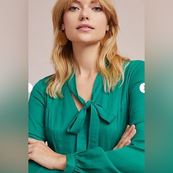 NWOT Anthropologie Gina Keyhole Dress by Moulinette Soeurs Green Size 2 - Picture 2 of 14